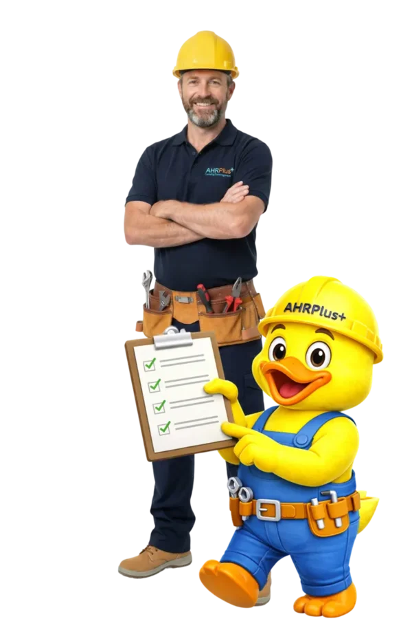 AHRPlus+ engineer and duck mascot